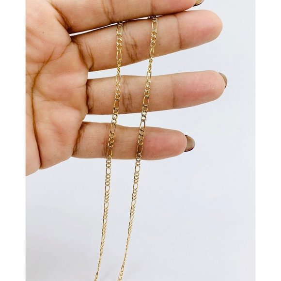 Real 10k Gold Figaro necklace 20" or 22" - Cadena en oro de 10K